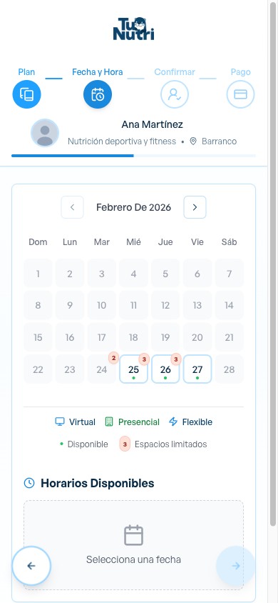 Portal de pacientes de TuNutri